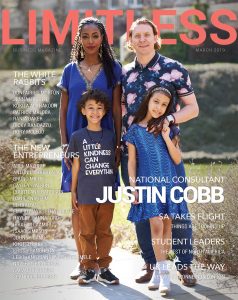 Justin Cobb and family on the cover of Limitless magazine